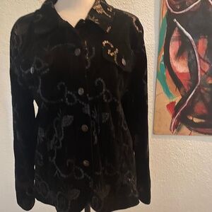 Bamboo Trader Black Embossed Jacket Size L